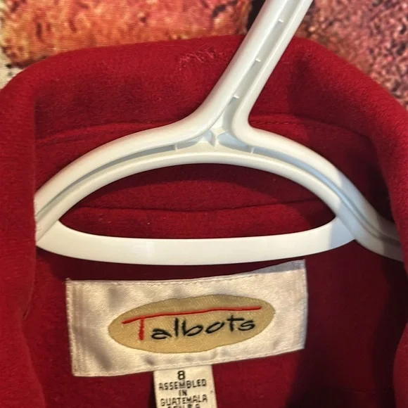 Talbots Red Women’s Coat 100% Wool red Vintage coat size 8 - Picture 14 of 16